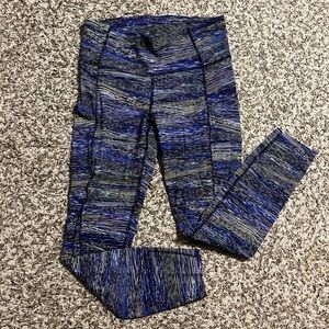 lululemon athletica Blue & Black Striped Leggings